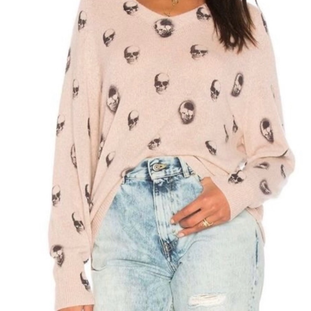 Skull Cashmere Cream Skull Sweater